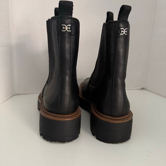 Sam Edelman Laguna Chelsea boot two tone black leather CHUNKY sole pull on 7.5 - Picture 10 of 15